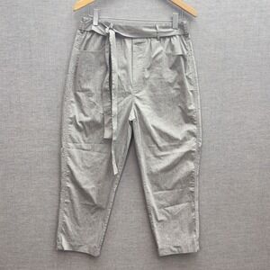 ORTTU Mens London Pants Gray Cropped Tapered Belted Elastic Waist Size M